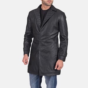 Men&#39;s & Boys 100% Genuine High Quality Lambskin Leather Long Coat Slim Fit Long Sleeves Beautiful Look