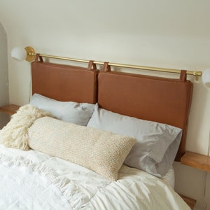 Customized Genuine Leather Headboard Cover, Headboard Cushion, Queen Size Headboard, Wall Hang Cushion Cover, Hanging Leather Headboard