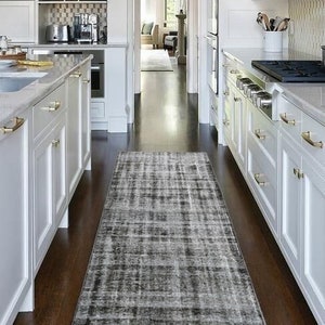 Distressed Industrial Style Abstract Rug