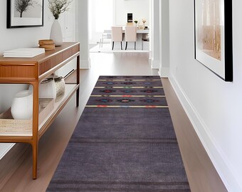 2x2m Teppich Blau & Grau, Hanf Läufer, 2x2m Teppich, Handgemachter Teppich, Kilim Läufer, Kelim Teppich, Boho Teppich