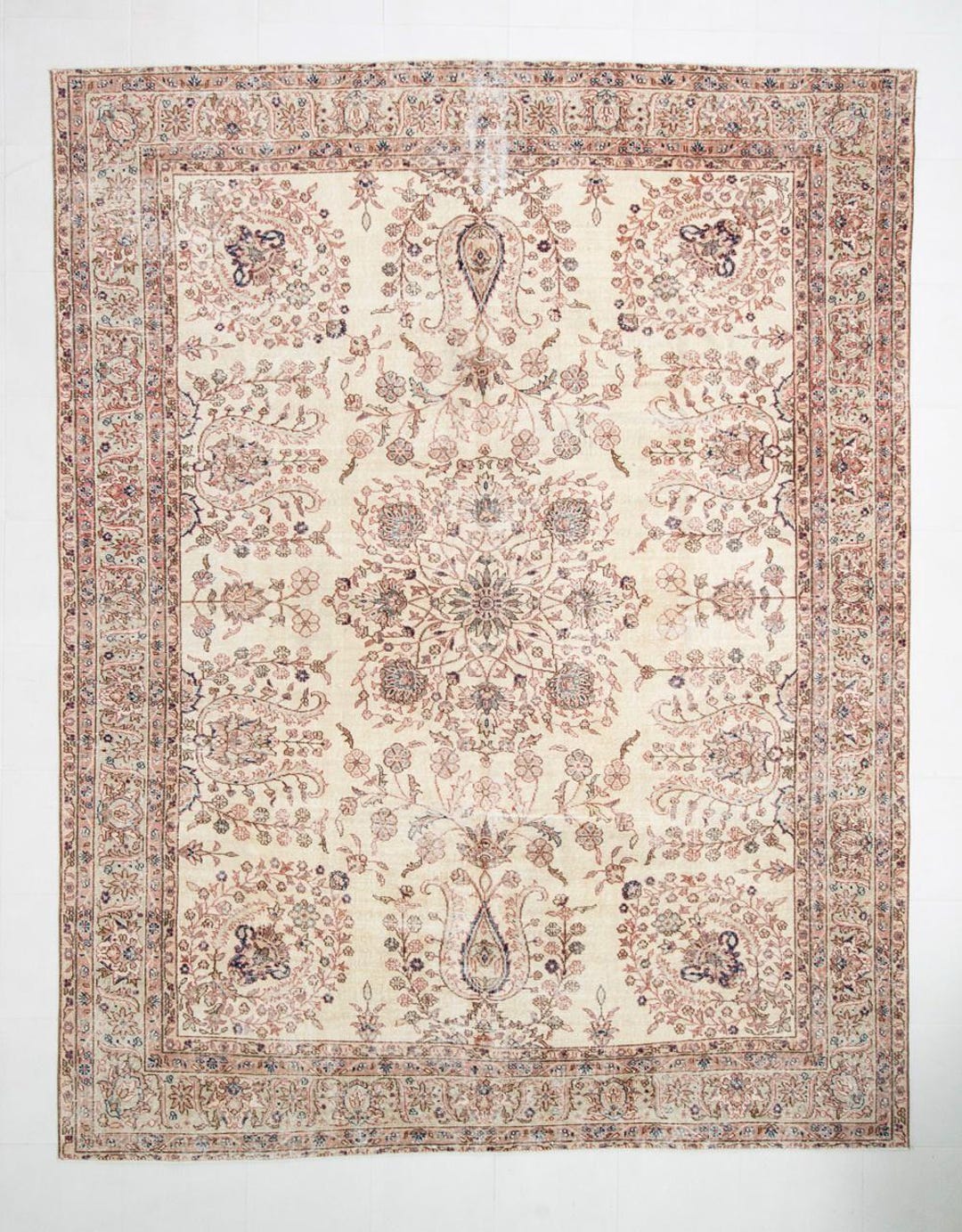 Vanilla Rug 9x12 Pink & Vanilla Oversize Vintage Rug, Extra Large Area Rugs ...