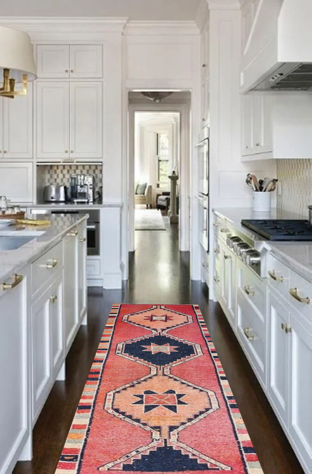 3x9 TURKISH VINTAGE Runner,oushak Handmade Wool Rug,3x9 Rug,3x9 Runner ...
