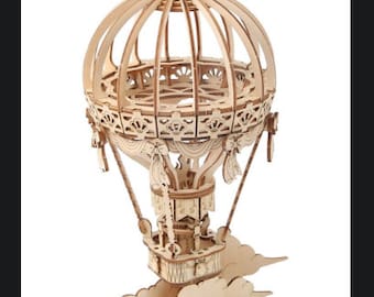 Laser-Schnitt Heißluftballon 3D Holz Bastelset cdr dxf svg ai Datei