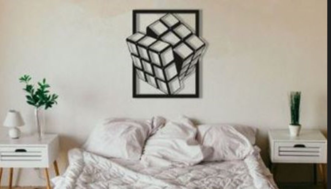 Laser Cut Wooden Model Cube Wall Art Cdr Dxf Svg Ai File - Etsy