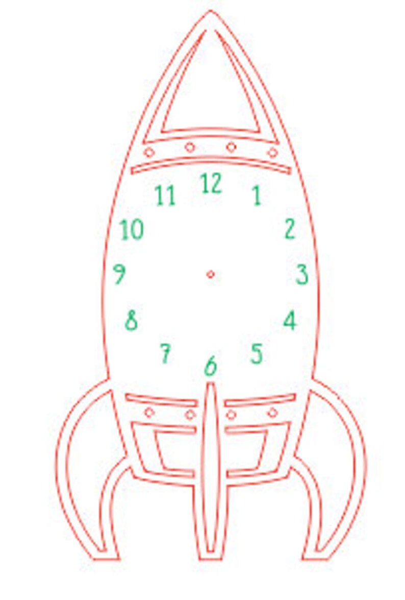 Laser Cut Rocket Wall Clock Cdr Svg Ai Dxf File Etsy