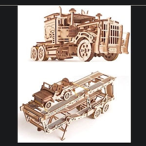 Laser Cut 3D Holzpuzzle Lader LKW Spielzeug Modell cdr dxf svg ai Vektordatei