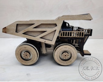 Laser Cut Wood Dump Truck cdr dxf svg pdf File