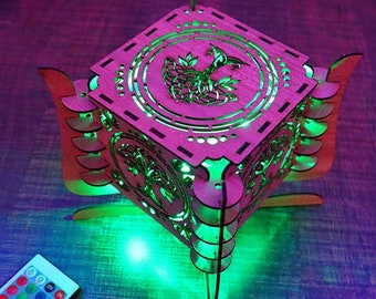 Laser Cut Wooden Table Lamp Night Light Room cdr dxf svg ai File