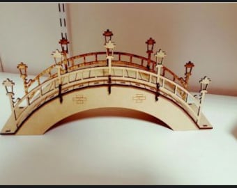 Laser Cut wooden Bridge 3D Puzzle cdr dxf svg ai File