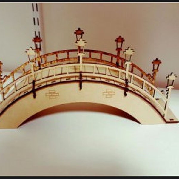 Laser Cut wooden Bridge 3D Puzzle cdr dxf svg ai File