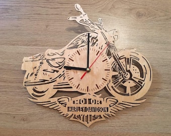Laser Cut Motorcycle Wall Clock CDR DXF Svg Pdf Ai Vector Files
