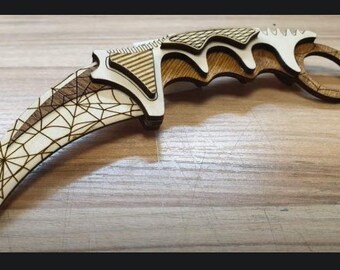 Laser Cut Engraved Karambit Knife 3mm Vector cdr dxf ai svg Download