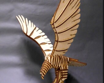 Laser Cut Flying Eagle 3D Puzzle cdr dxf svg ai File