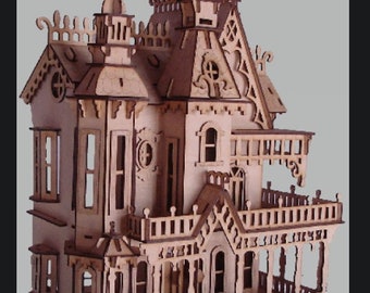 Modelo de juguete de castillo de madera 3D cortado con láser (archivos cdr, dxf, svg y ai)