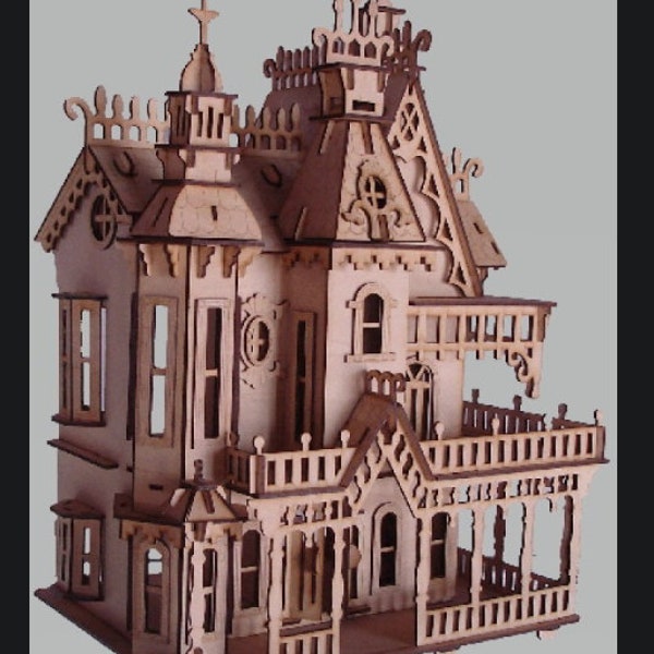 Puzzle 3D en bois découpé au laser, modèle de château de jouet, fichier cdr dxf svg ai