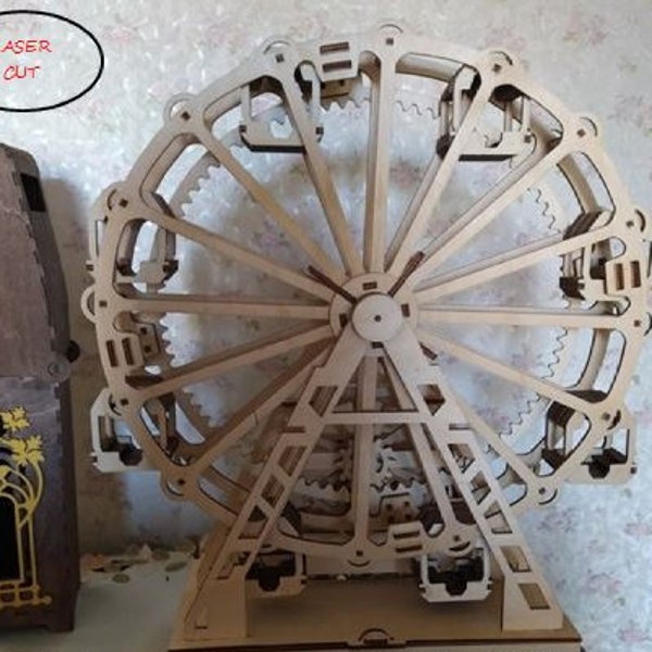 Modèle en bois découpé au laser grande roue cdr dxf svg ai fichier