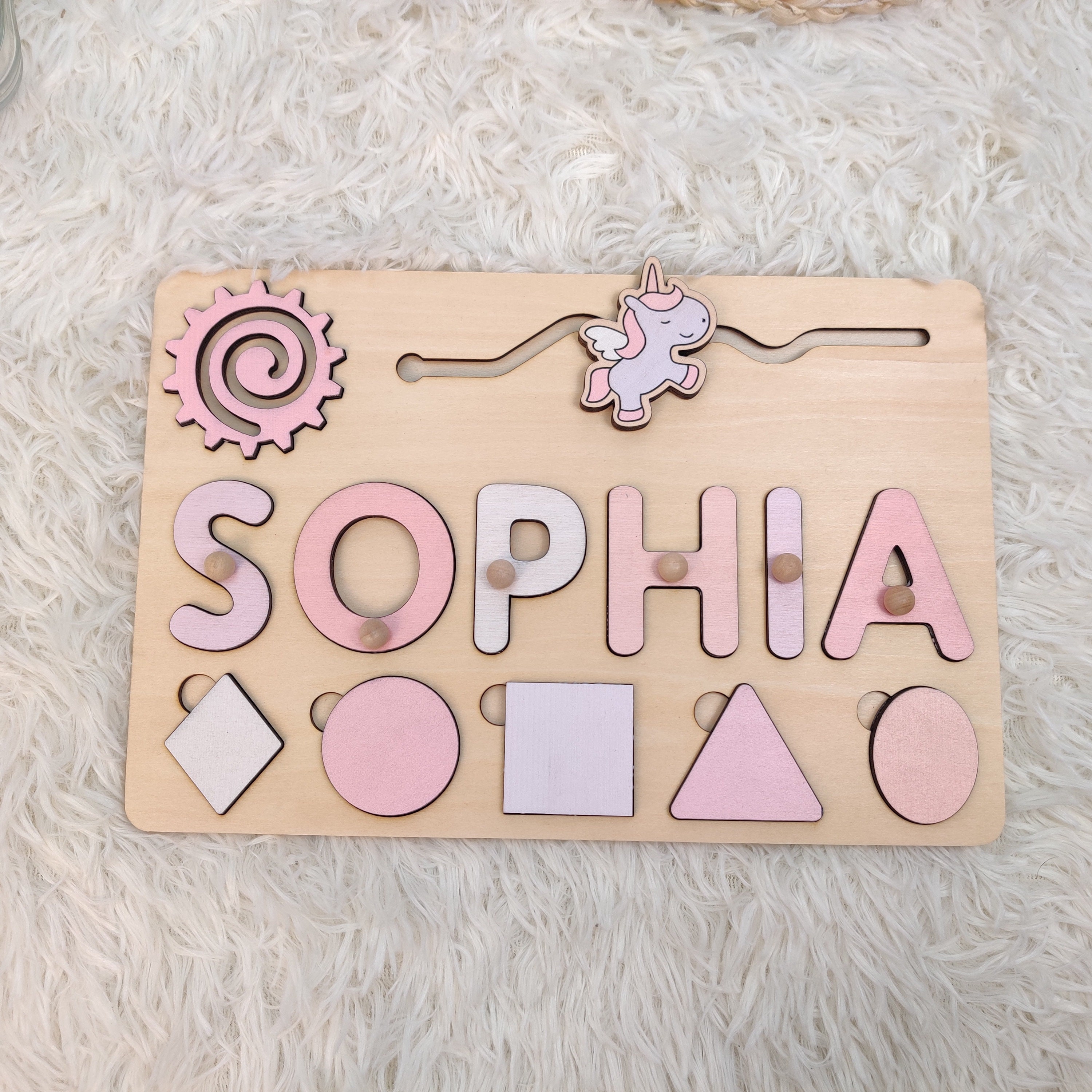 Custom Name Puzzles and Educational Wooden Toys for 1 Year Old Boys
