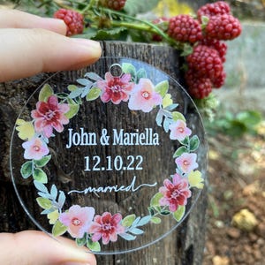 Ornaments for guests, Bulk Wedding Ornaments, Personalized Wedding Favors, Custom Ornaments, Promotional Ornaments, Acrylic Wedding Favors