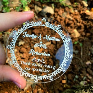 Personalized Wedding Favors, Bulk Wedding Ornaments, Ornaments for guests, Custom Ornaments, Acrylic Wedding Favors, Your Logo Ornaments,