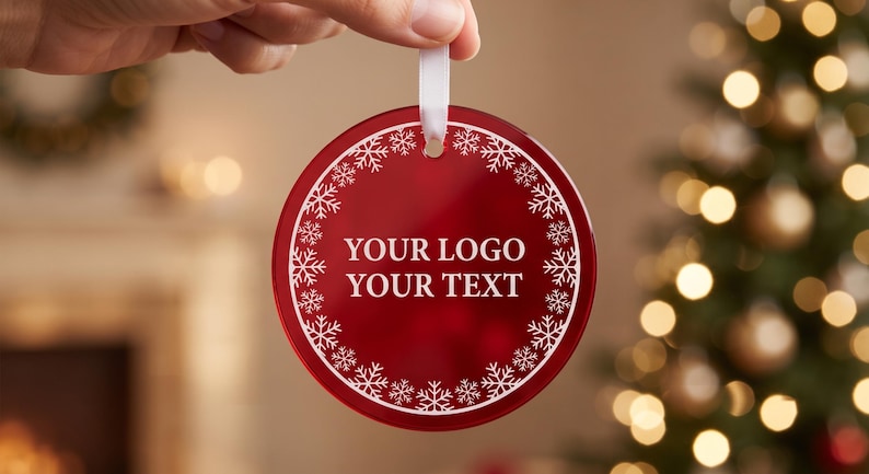 Bulk Personalized Ornaments, Custom School Christmas Favor, Logo Church ...