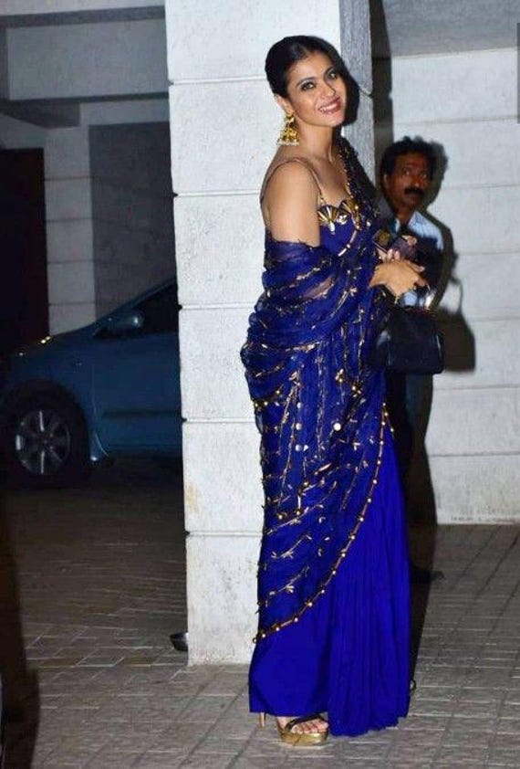 Sari di danza Bollywood blu scuro - Costume danse orientale