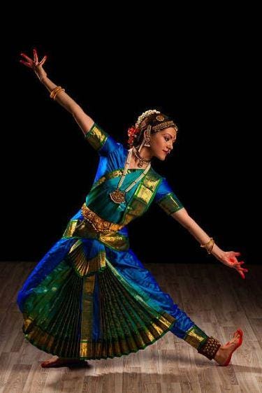 blue green bharatanatyam dress Blue & Green Bhatatnatyam Dance Dress