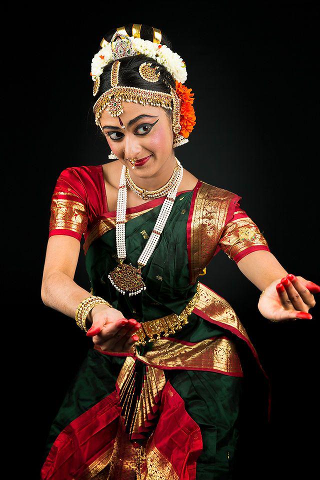 Deep Green and Rose Red Colour Bharatnatyam Costume - Etsy Israel