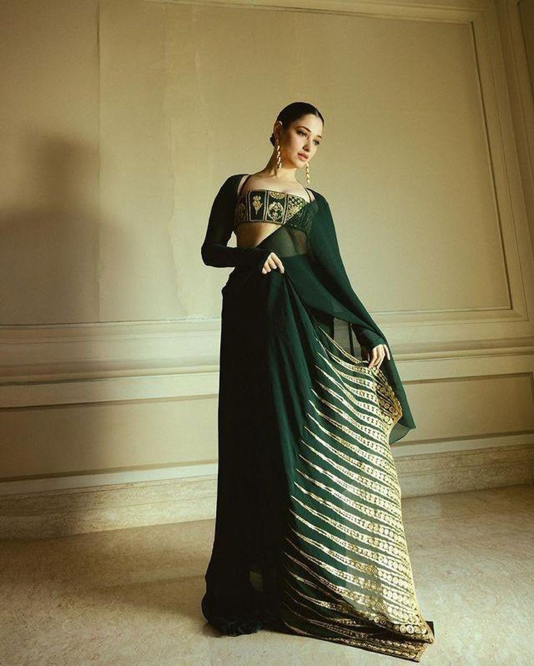 tamanna bhatia green dress Tamannaah Bhatia, telugu actress, green dress, HD phone wallpaper
