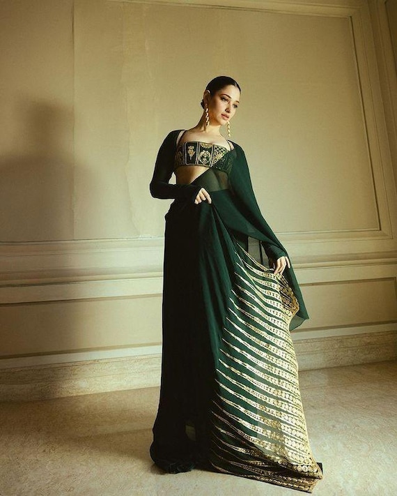 tamanna bhatia green dress Tamannaah Drak Outfit business wear