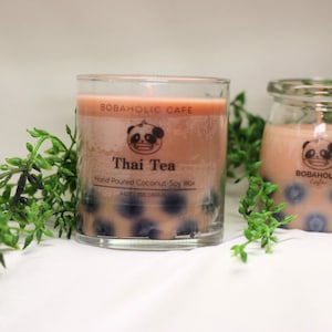 Thai Tea Bubble Tea Candle, boba scented, Asian scent