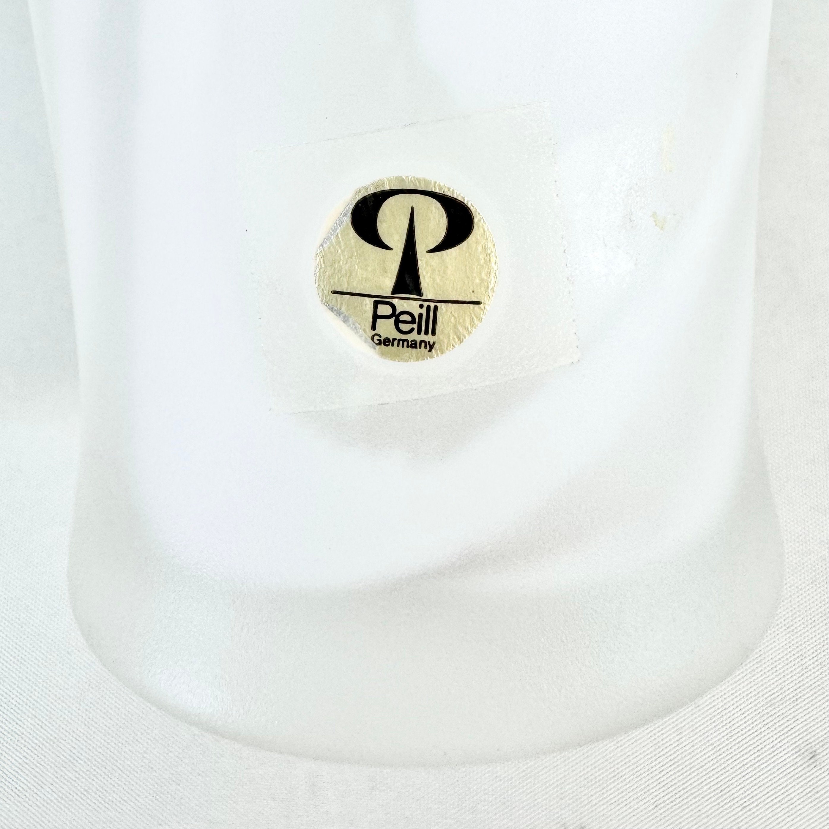 Peill & Putzler ゼブラガラス花瓶、1970年代フロストアートガラス