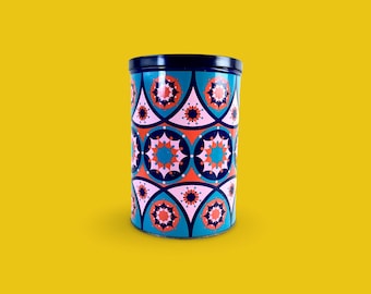 Vintage Tomado Tin: 1970s Dutch Geometric Storage Container