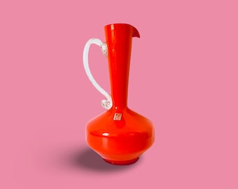 Crafted in the Iconic Florentine Region: Vintage 1960s Italian Opaline Glass Vase