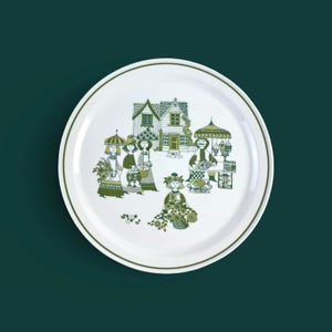 Vintage Figgjo Flint Market Plate 30 cm by Turi Gramstad Oliver – 1960s Scandinavian Wall Art, Mid-Century Modern Ceramic Decor