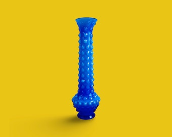 Cobalt Blue Opaline Hobnail Vase - Vintage French Elegance for Timeless Home Decor