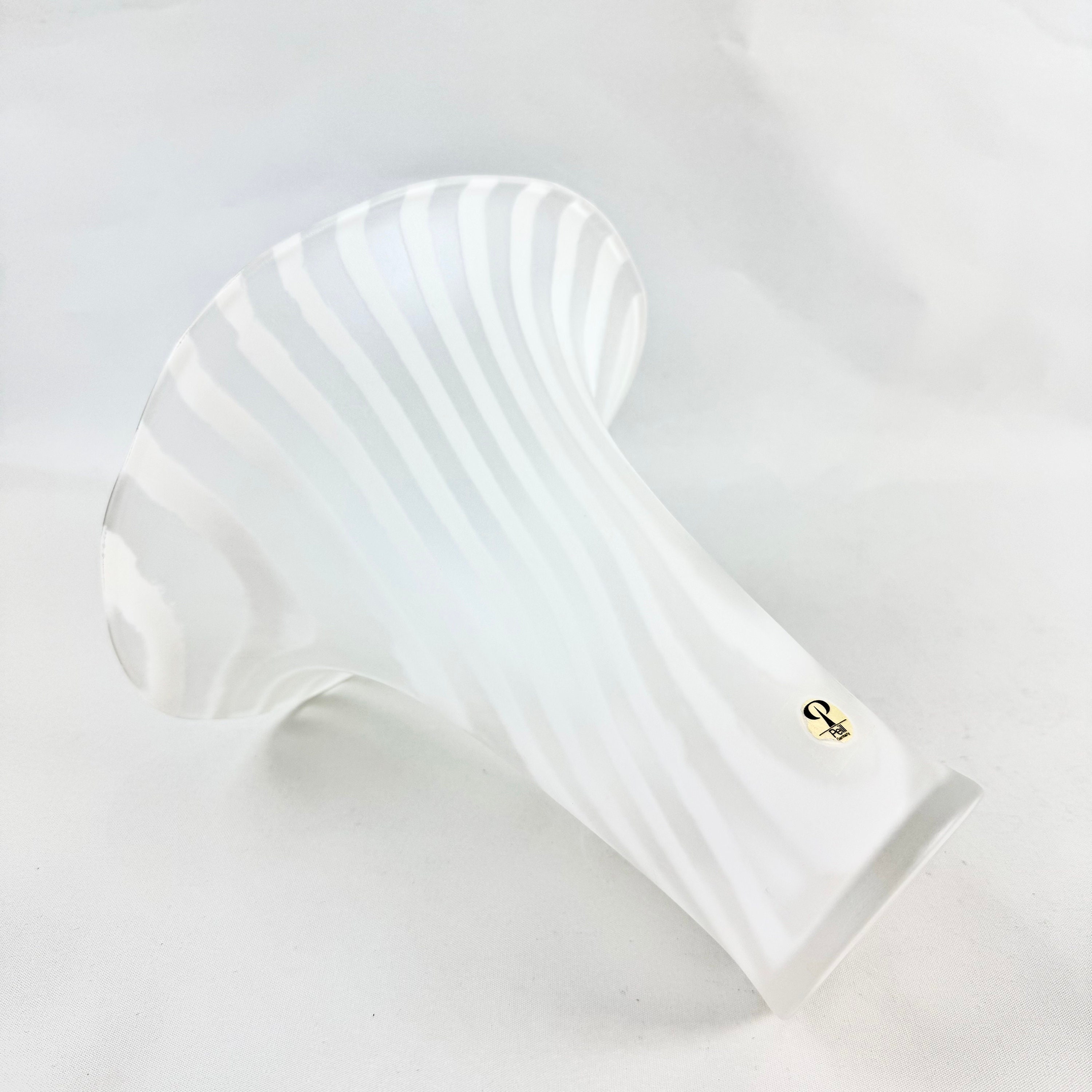 Peill & Putzler ゼブラガラス花瓶、1970年代フロストアートガラス