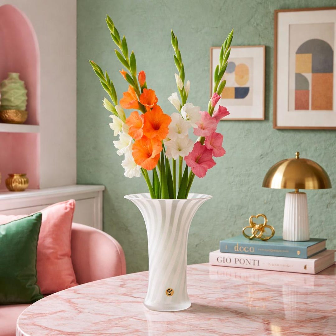 Peill & Putzler ゼブラガラス花瓶、1970年代フロストアートガラス