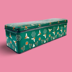 Vintage rätthoekig lagerblik från 1957: en tidloos herdenkingsstuk för de Spar-supermarkt