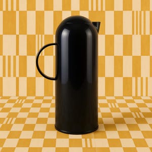 Vintage Rosti Mepal-thermoskan: zwarte Scandinavische koffiekaraf