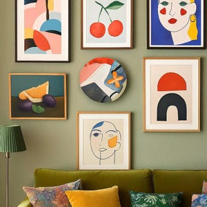 Vintage abstracte keramische plaat – handgeschilderd studioaardewerk, postmoderne kunst jaren 80, kleurrijk wanddecor of tafeldisplay