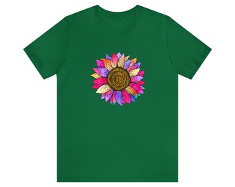 Sunflower T-shirt/colourful Sunflower Tee/flower Tee/summer