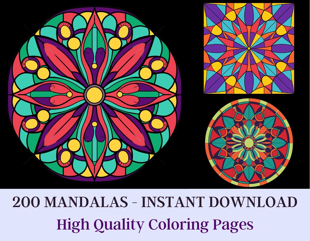 PLR Coloring Book Mandala Adult Coloring Page Mandala Mindful Etsy