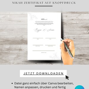 Nikah akdi | Hochzeitsurkunde | für die islamische Hochzeit | bearbeiten und ausdrucken | zum Downloaden | türkisch
