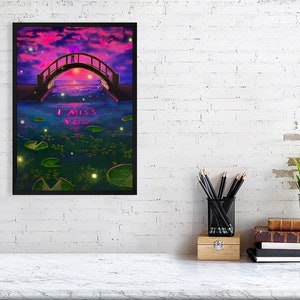 Stampa Fine Art / Formato A4 o Cartolina - 100% Rispettoso del Clima / Opera d'Arte Fantasy per Decorazione Murale / Regalo Romantico Perfetto / Poster d'Amore