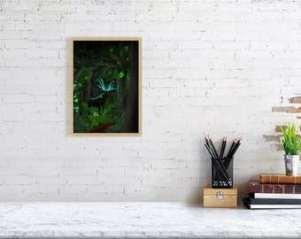 Mystical Forest Fine Art Print | Magical Stag, Wall Decoration