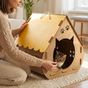 Hobbit Cat House CNC File | Laser Cut Pet Bed, Fantasy Design (Digital Download)