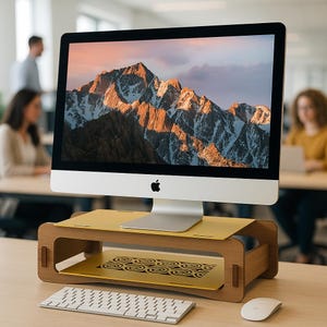 CNC Monitor Stand SVG | Ergonomische Schreibtisch Ablage Laser Cut Datei (Digitaler Download)