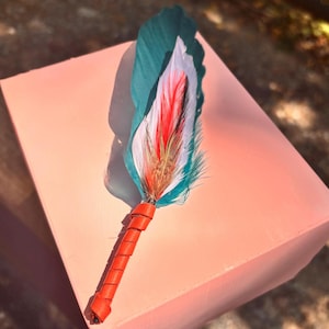 Feather Smudge Fan ~ Handmade Prayer Wand for Smoke Clearing Gratitude and Ceremony ~