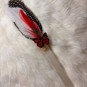 Selenite Smudge Fan | Crystal Shaman Wands | Handmade Smudge Sticks | Ceremony and Prayer Feathers
