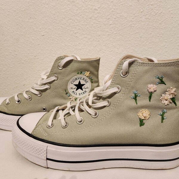 Embroidered Converse - Etsy